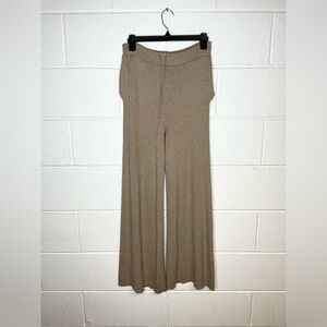 < Zara Knit Tan Wide Leg Ribbed Pants Versatile Flowy >